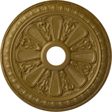 Ekena Millwork Bristol Ceiling Medallion (Fits Canopies up to 3 7/8"), Hnd-Painted Gold, 23 1/2"OD x 3 7/8"ID x 1"P CM23BIGLS